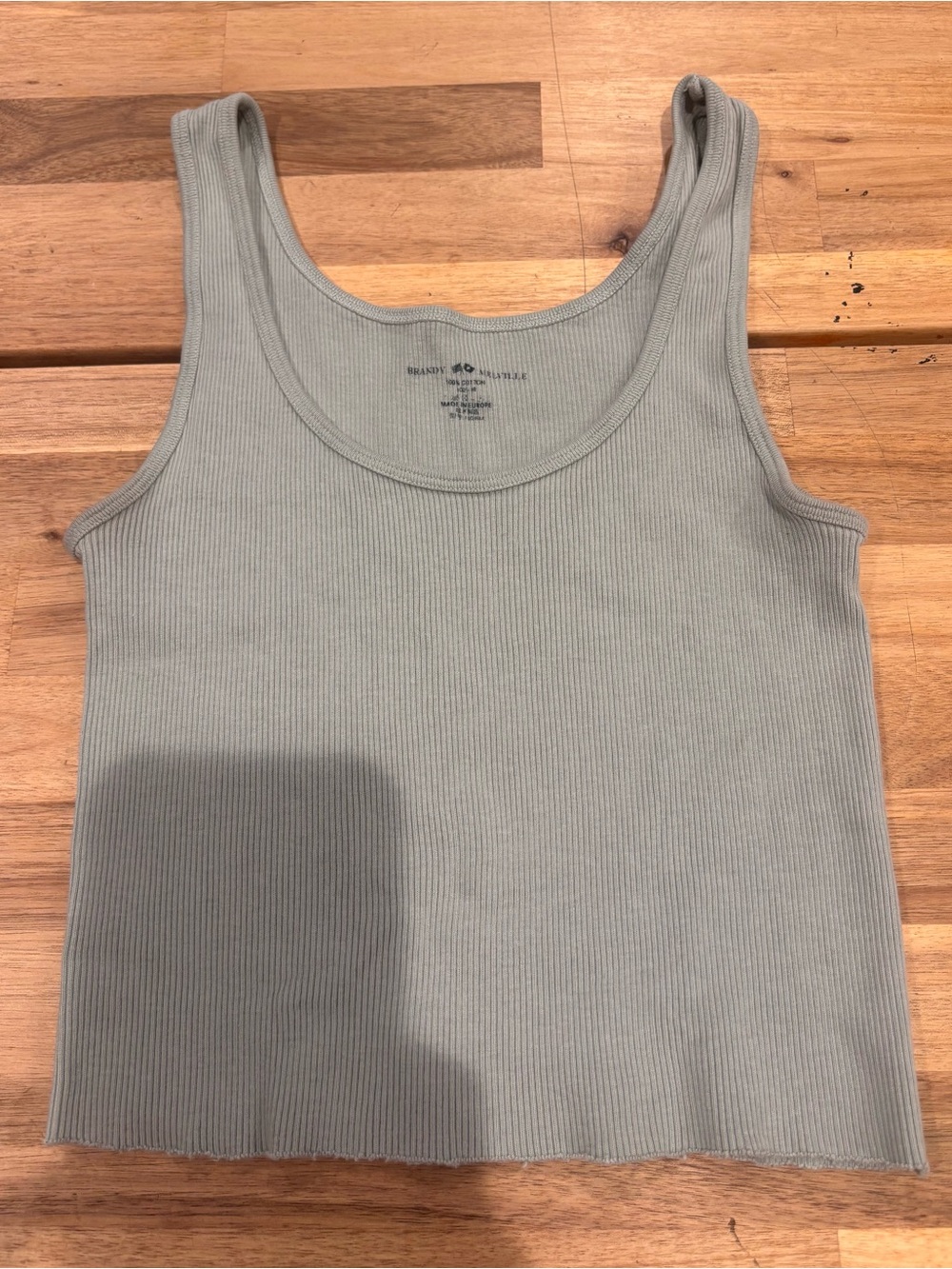 Brandy Melville Ribbed Tank Top in Light gun metal gray/blue.